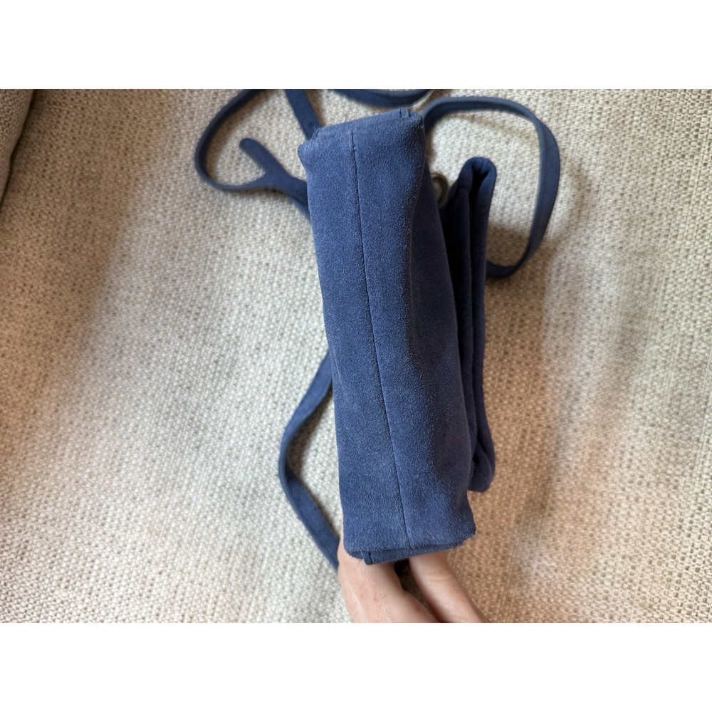 Free People Charlie Chain Crossbody Bag in Blue Suede Leather - Picture 9 of 9
